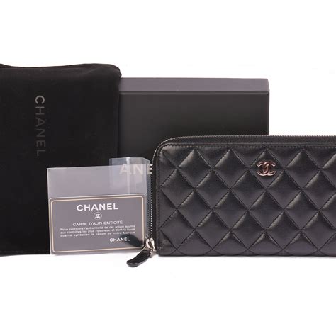 chanel black wallet bag|chanel long zipped wallet.